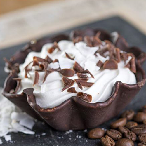 Helado de flor de chocolate café y coco